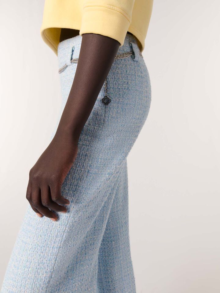 Tweed trousers with belt