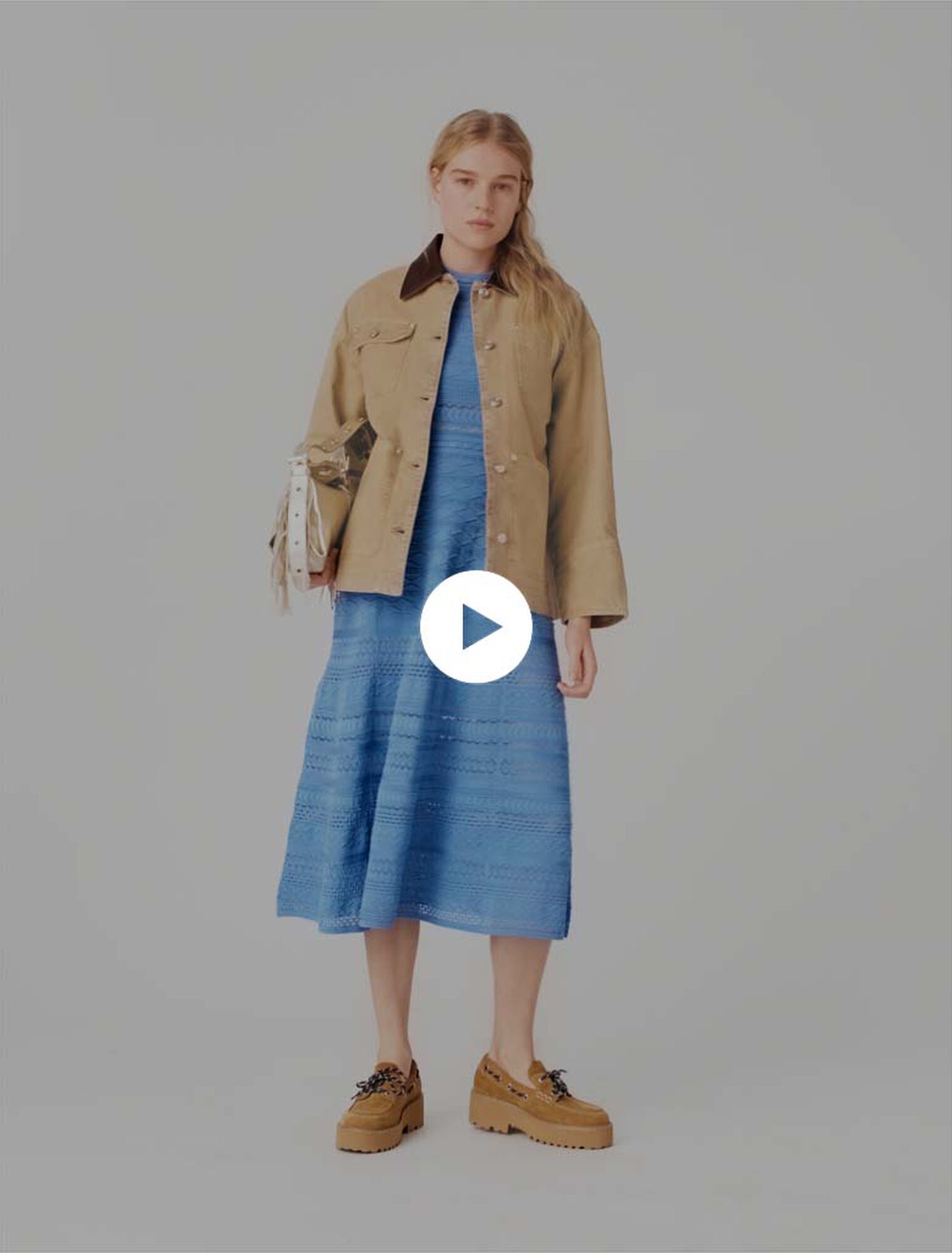 Denim jacket with pleated back