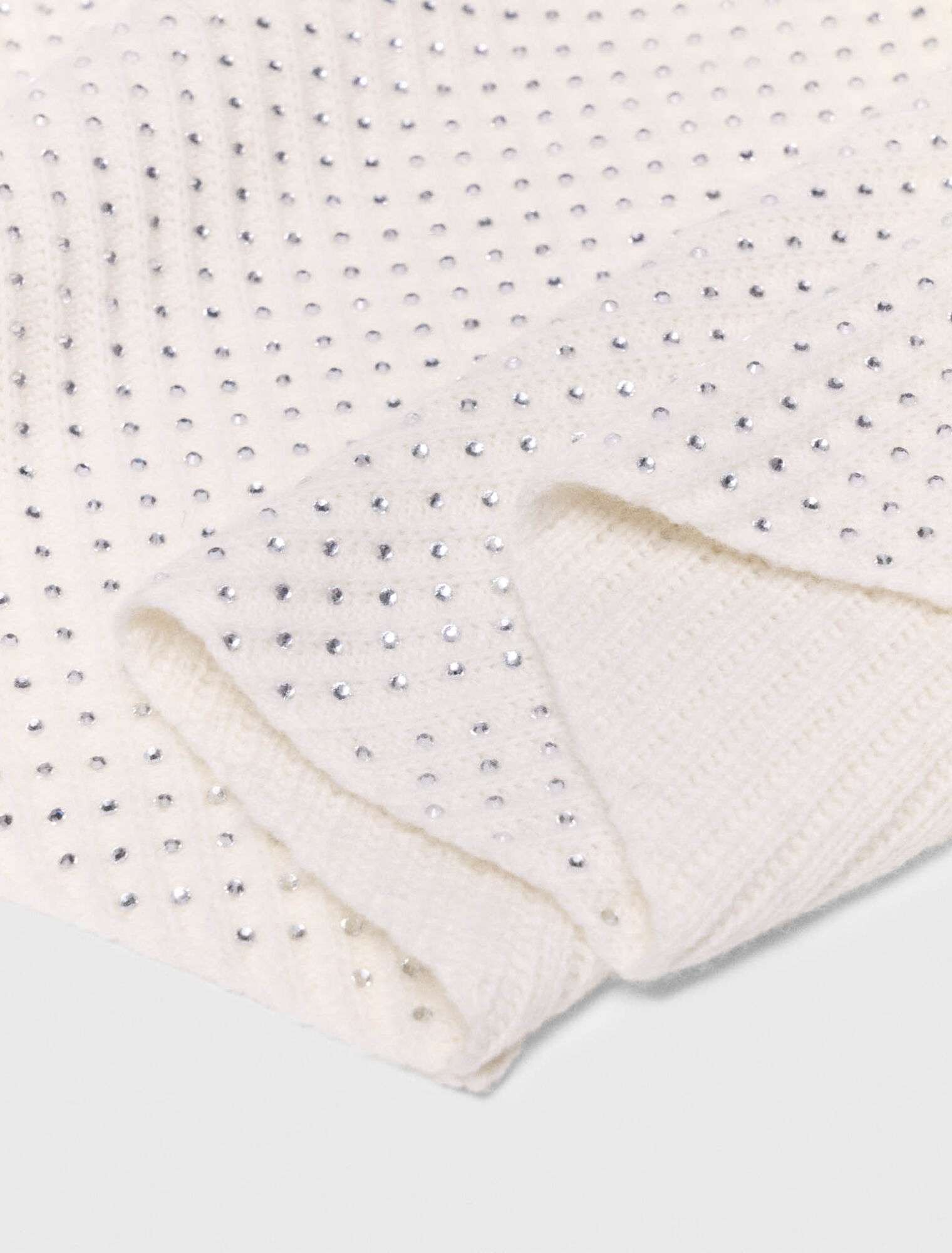 Rhinestone wool triangle scarf