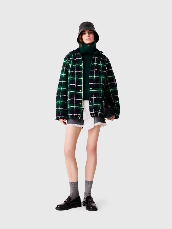 Reversible curly parka