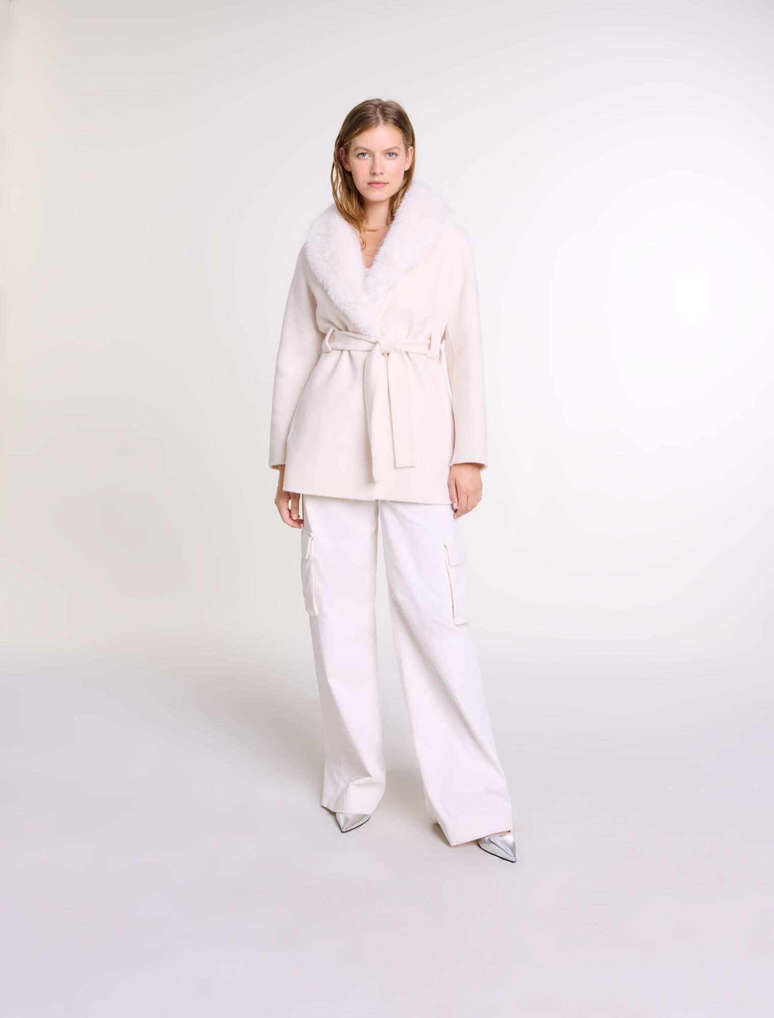 Belted short coat