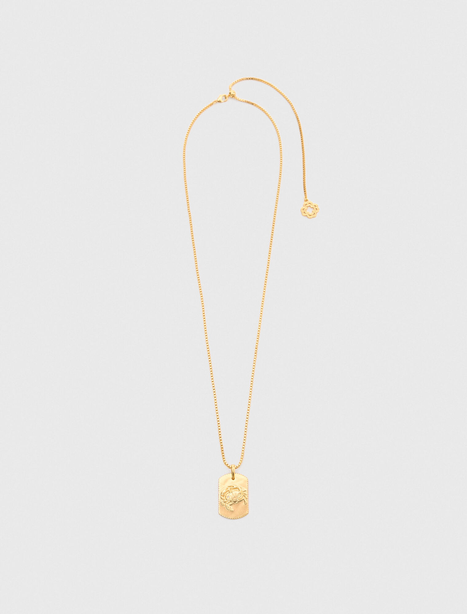Zodiac sign plaque necklace