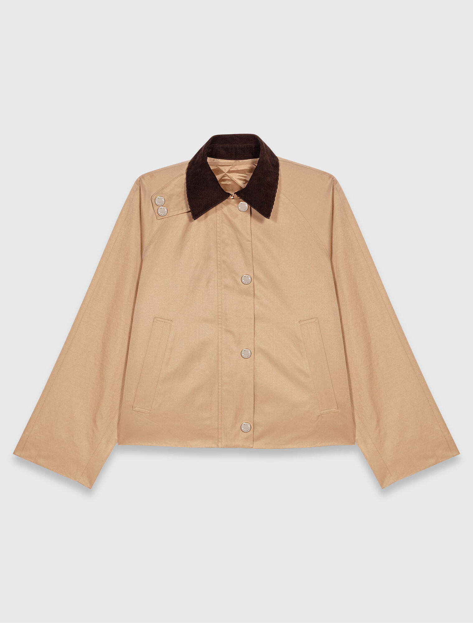 Trapeze jacket with contrast collar