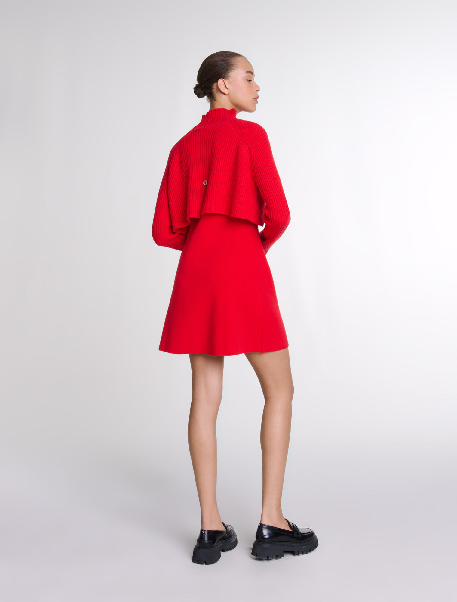 Knit 2-in-1 short dress