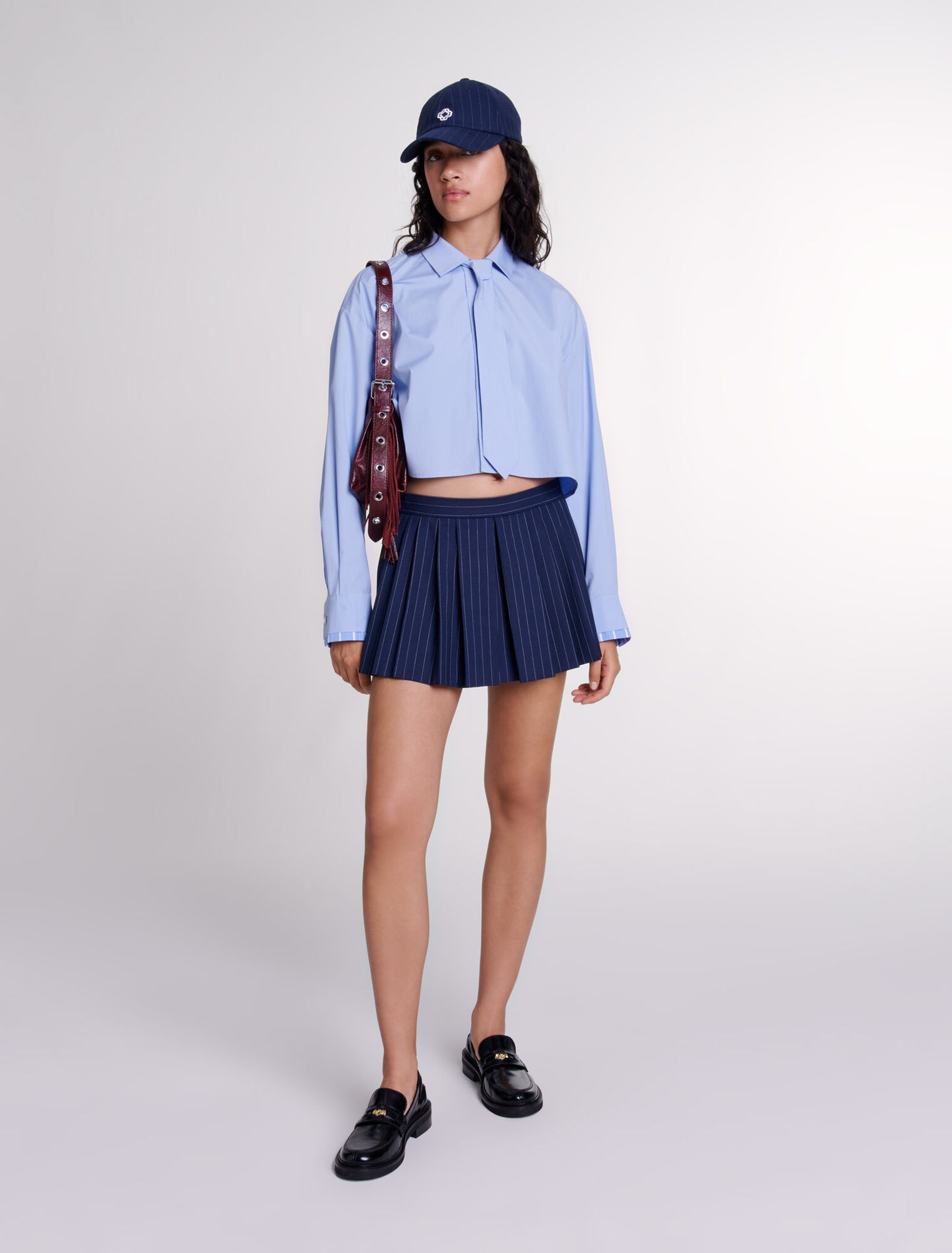 Striped layered effect shorts 