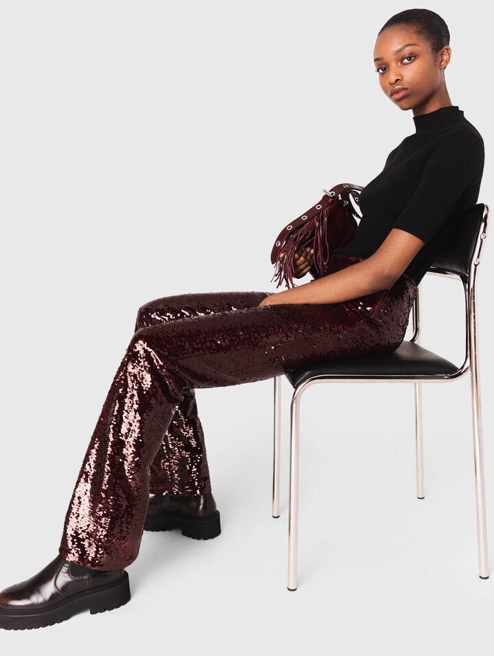 Sequin-embroidered trousers