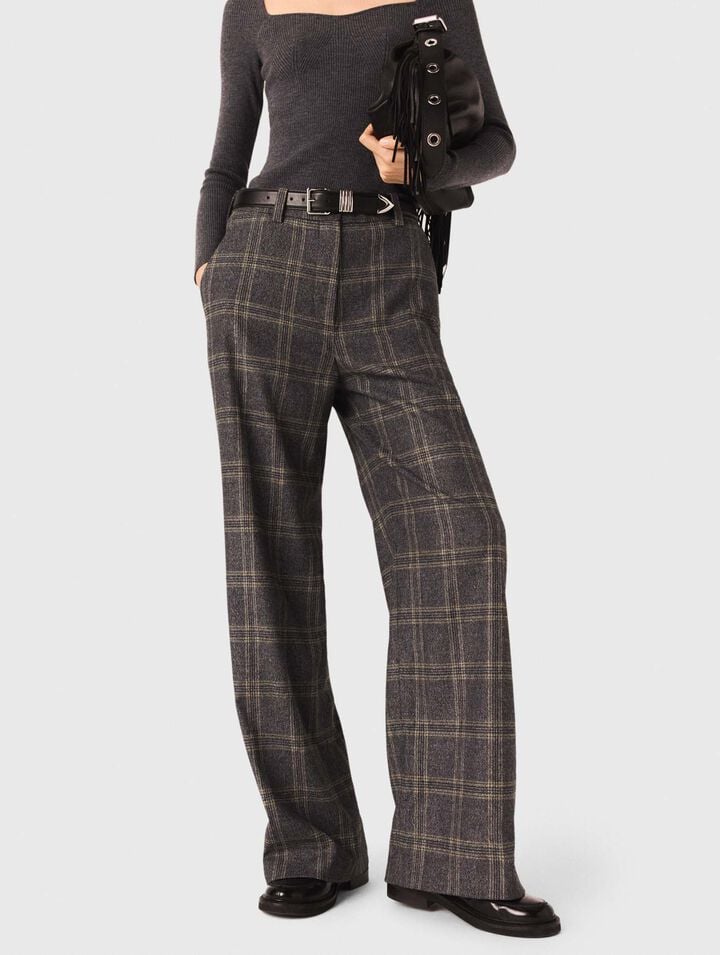 Checked suit trousers