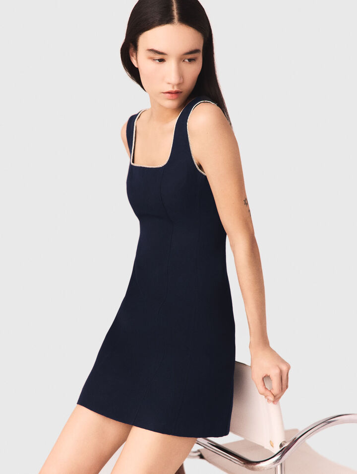 Short linen-blend dress