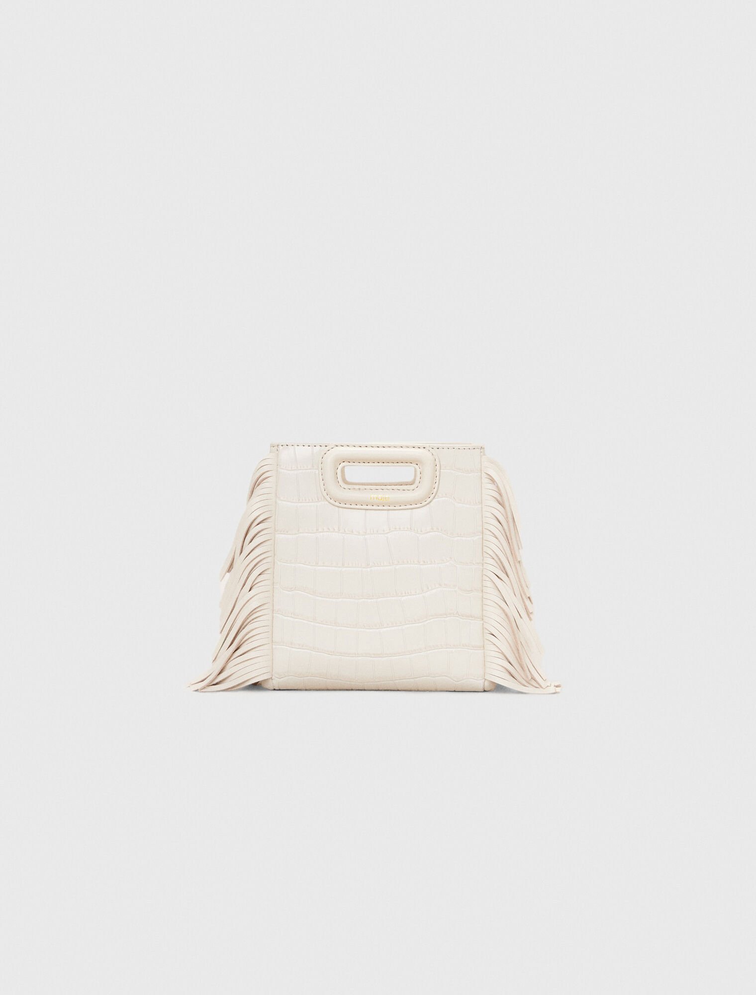 Mini embossed-leather M bag with chain