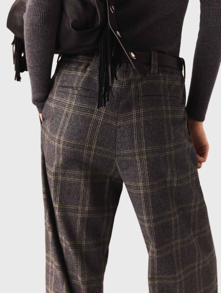 Checked suit trousers