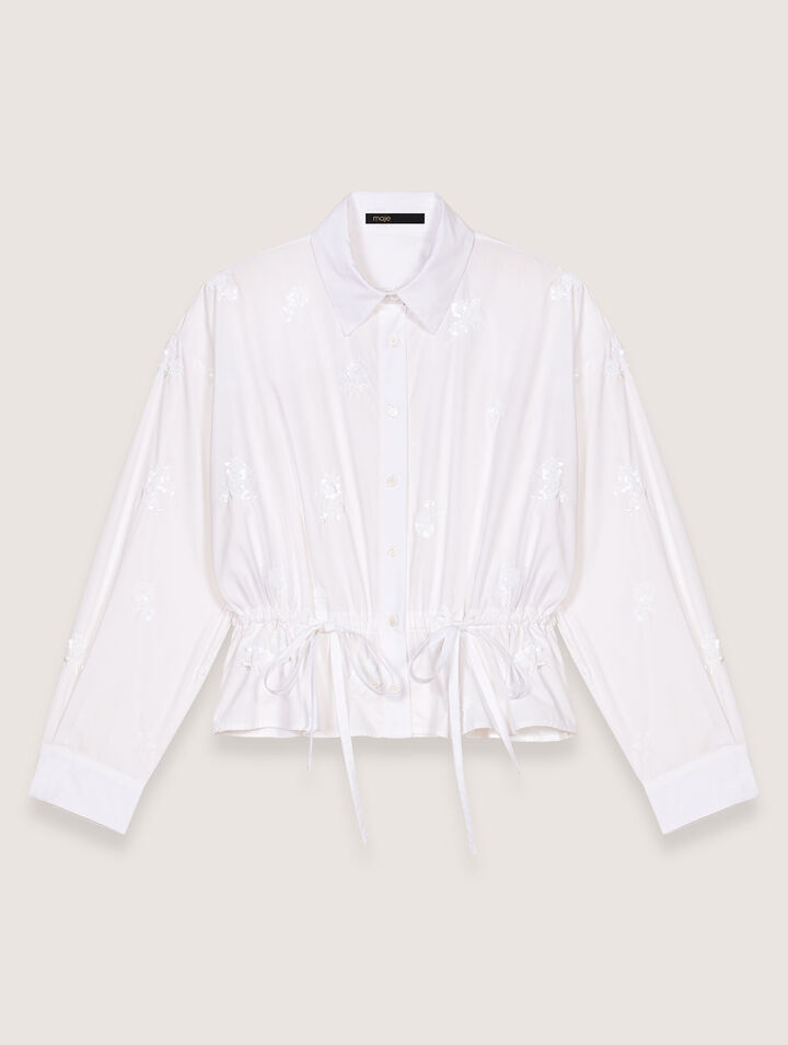 Short embroidered shirt