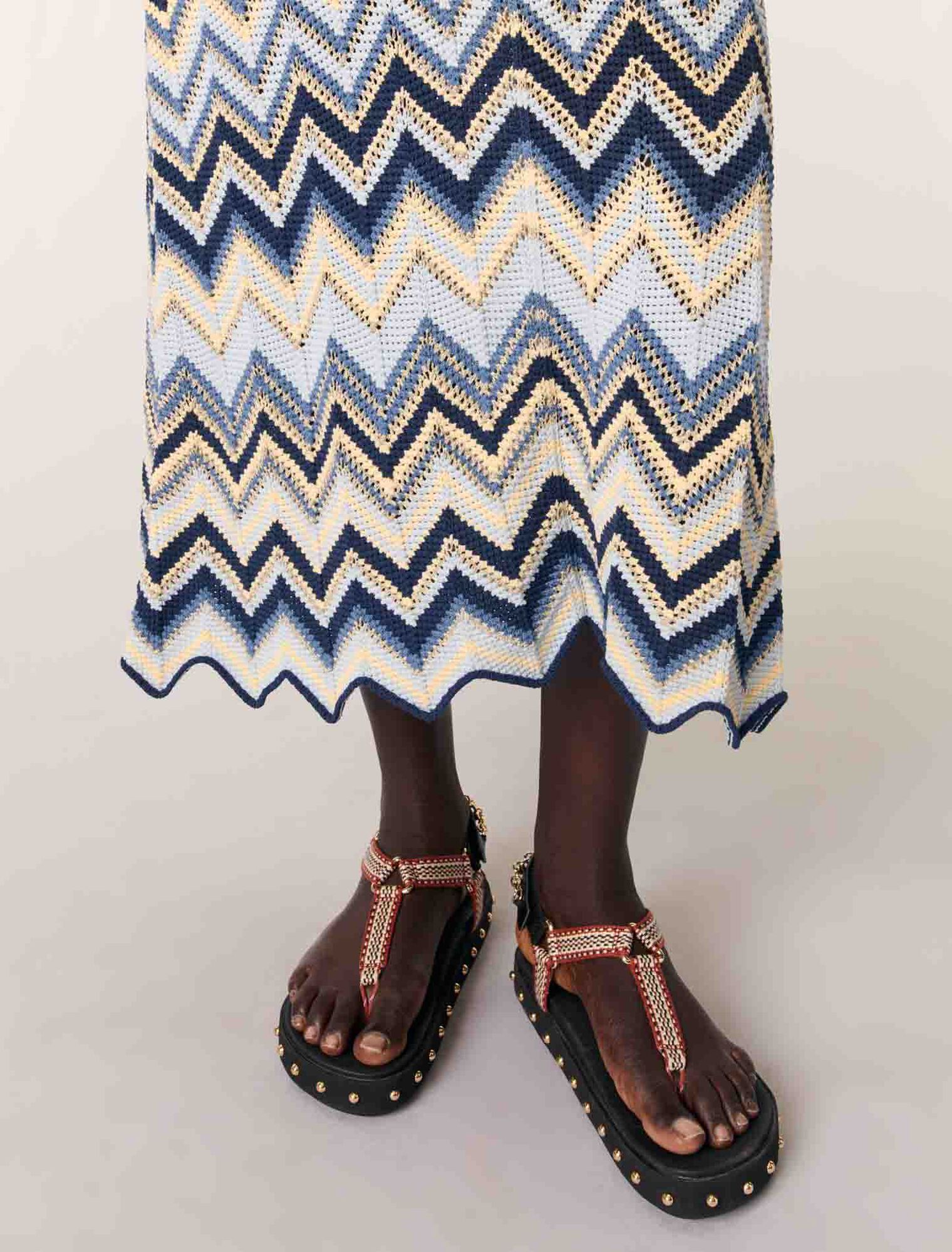 Crochet-knit maxi dress