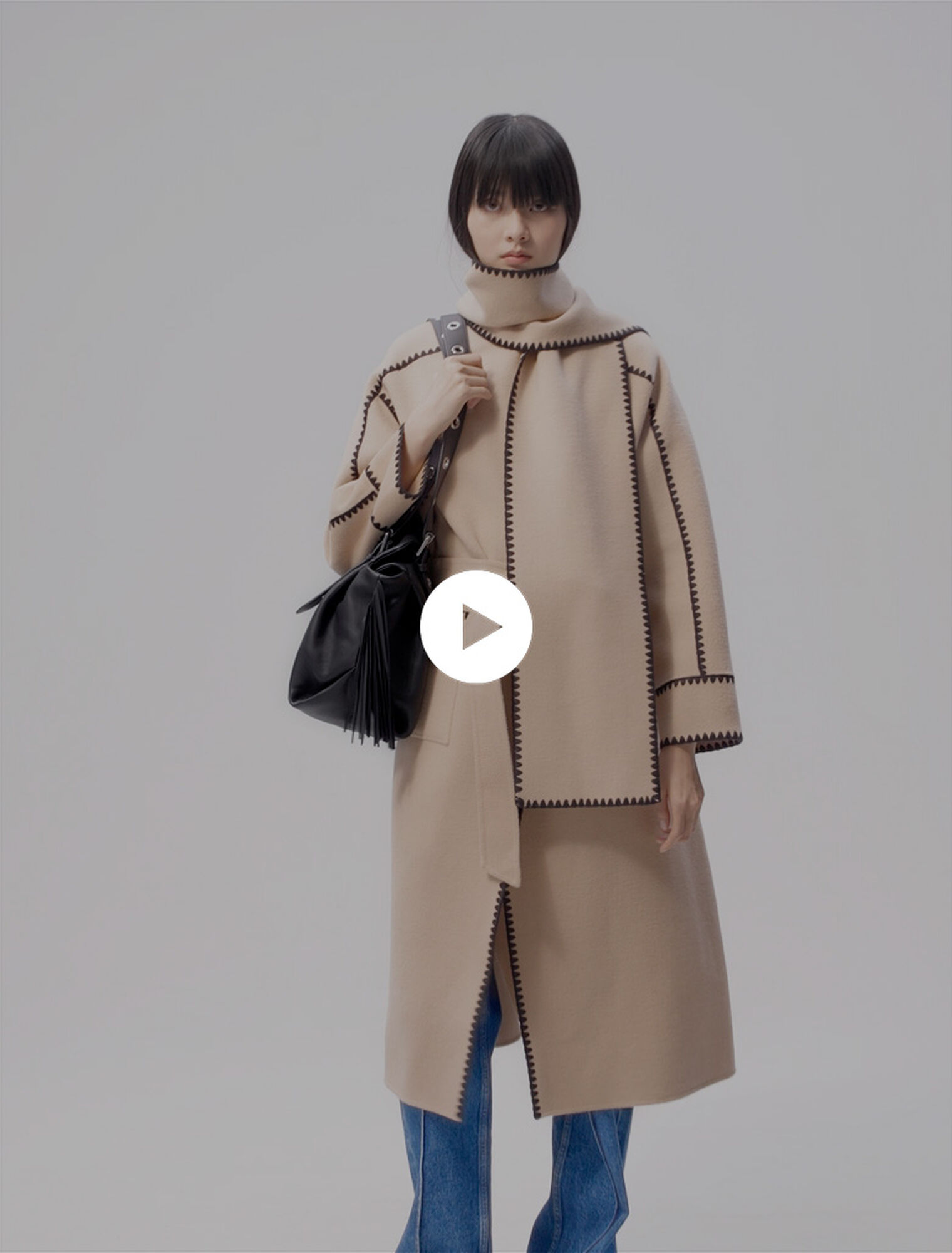 Two-tone double-faced coat
