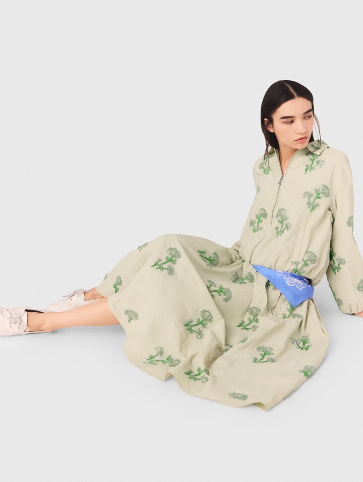 Embroidered technical bomber jacket