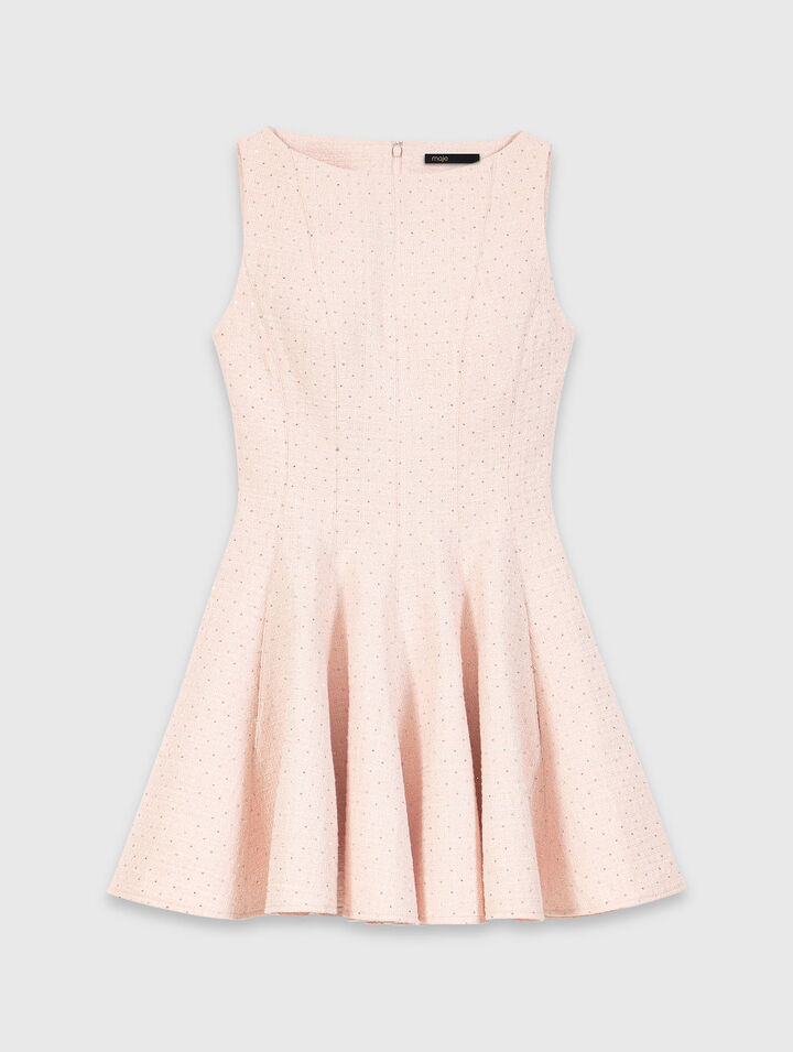 Short flared tweed dress