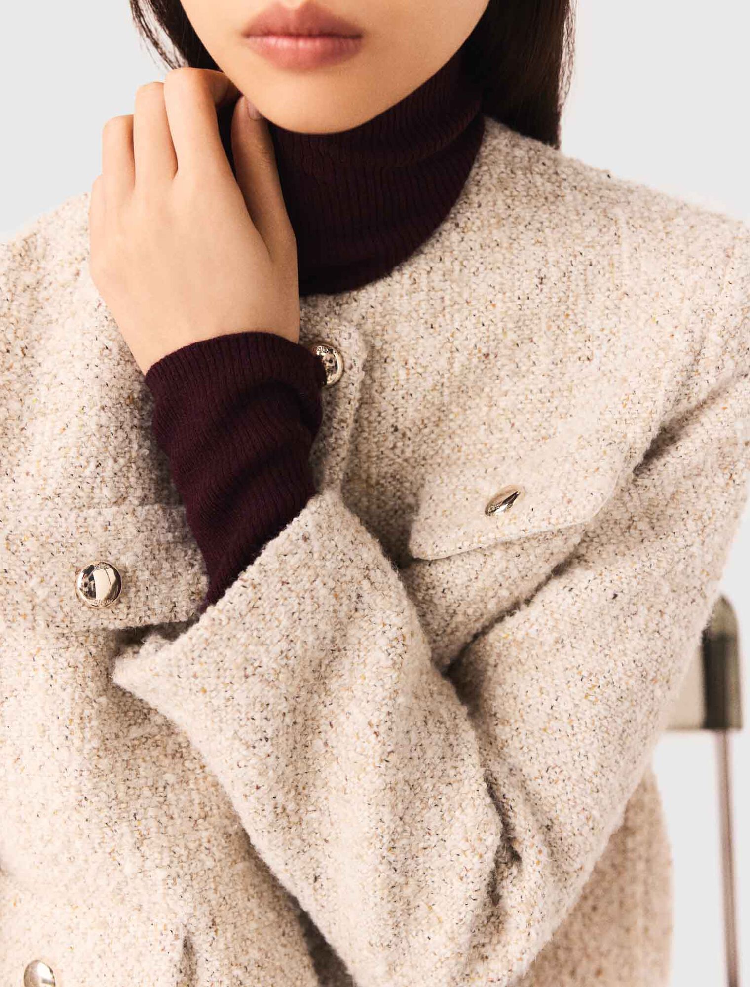 Short boucle tweed jacket