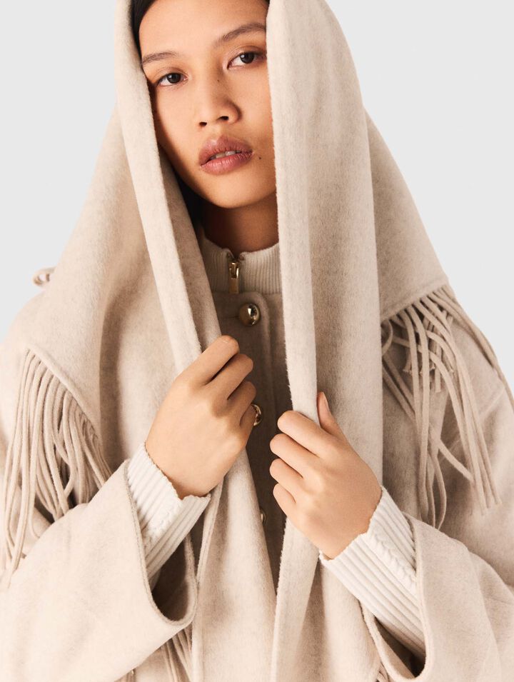 Cropped wool coat