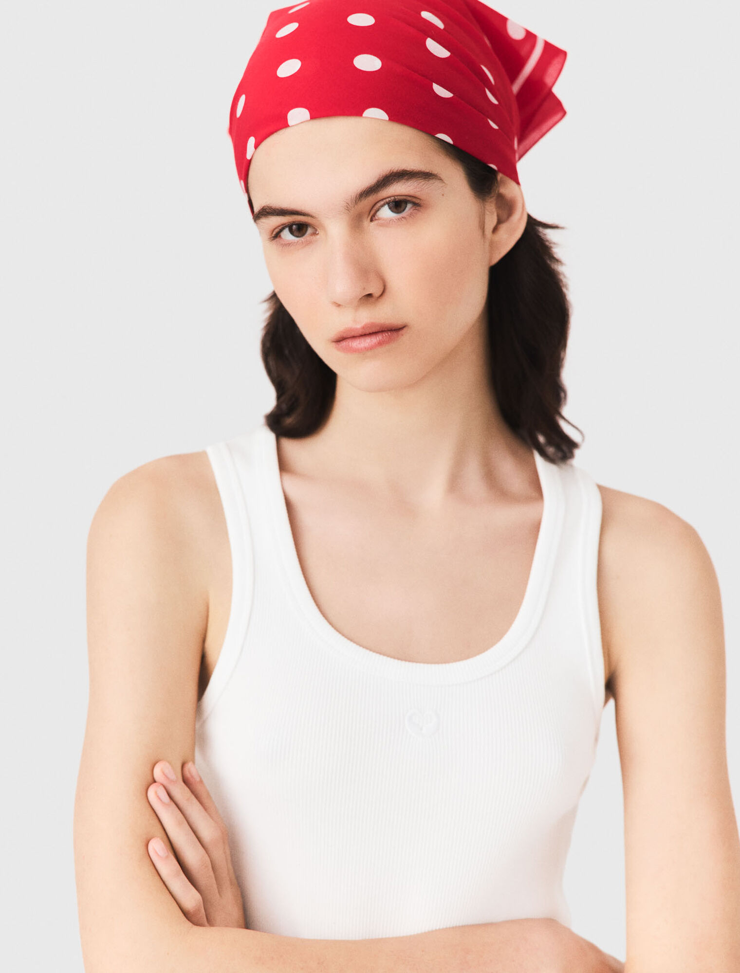 Polka dot cotton bandana