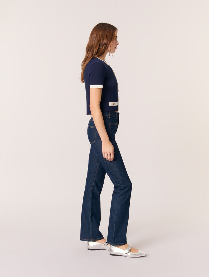 Contrasting cropped cardigan