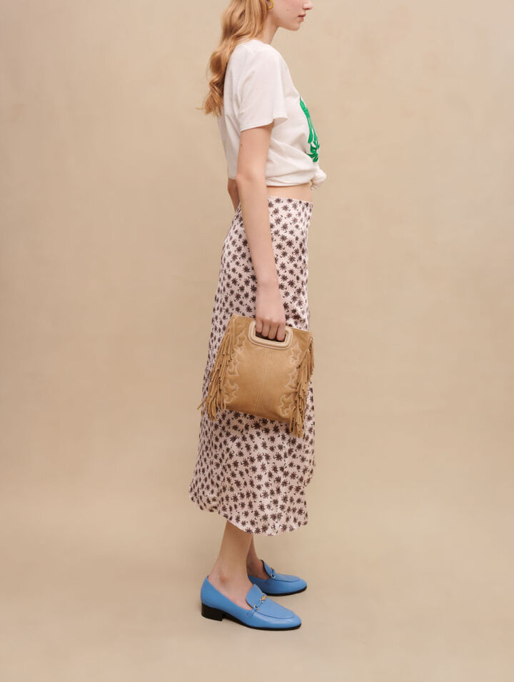 Slit midi skirt