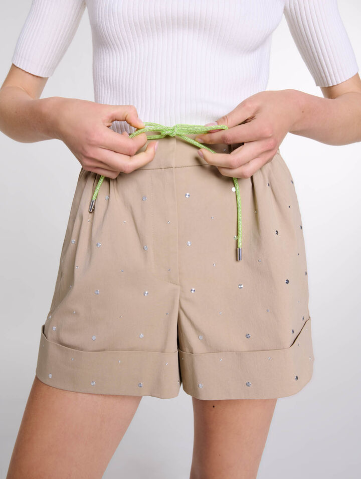 Cotton studded shorts