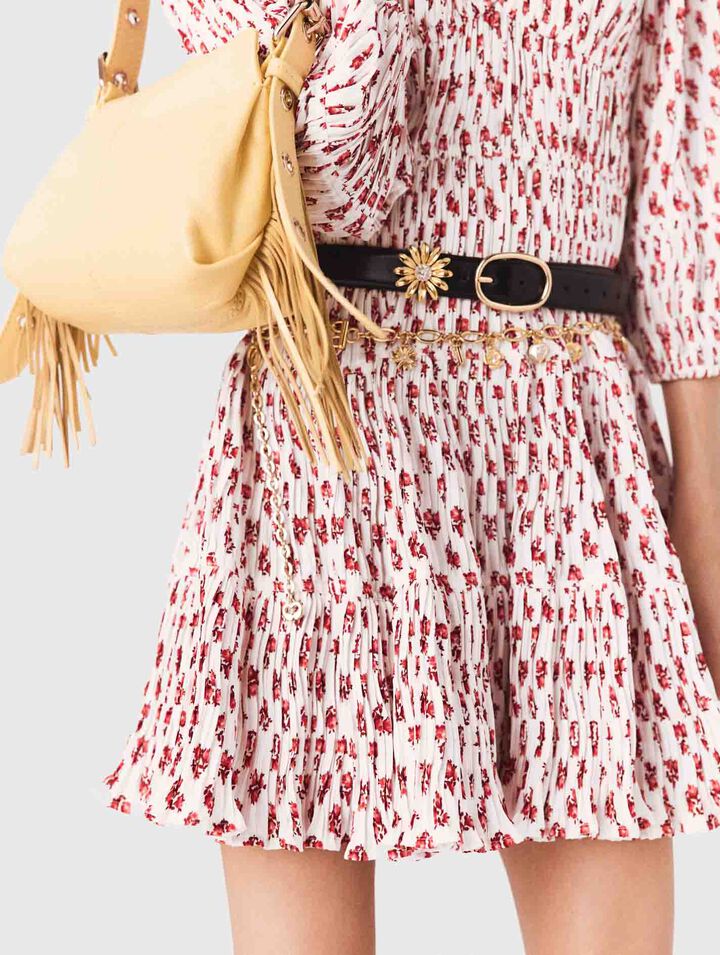 Patterned pleated dress