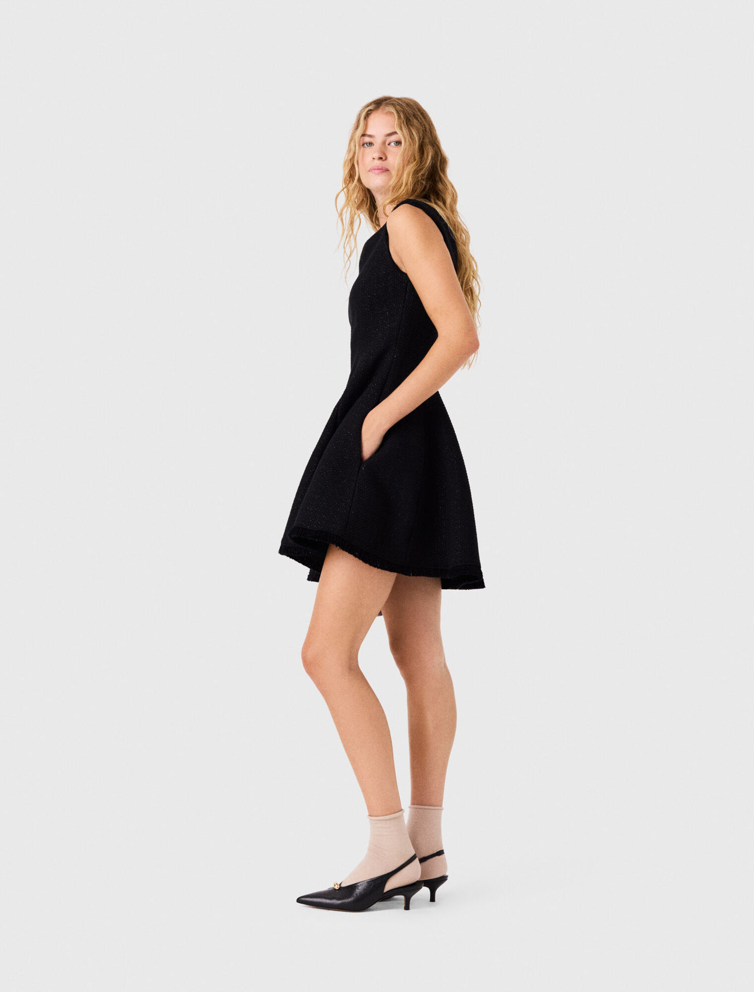Short fringed tweed dress