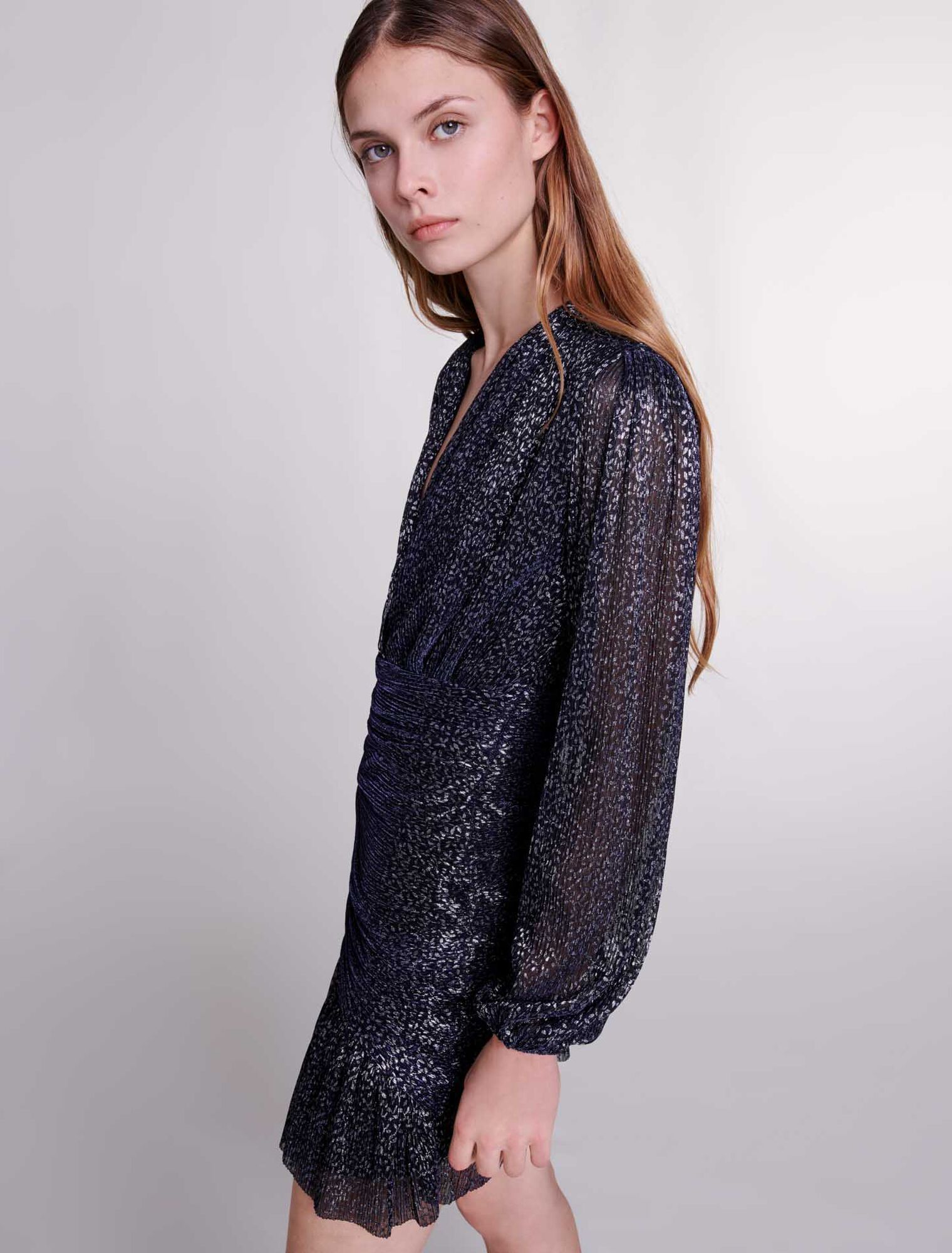 Draped lurex dress