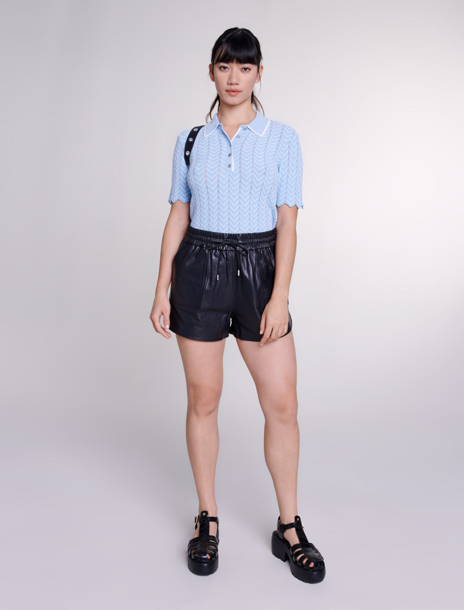 Leather shorts