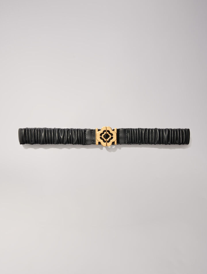 Elasticated leather belt