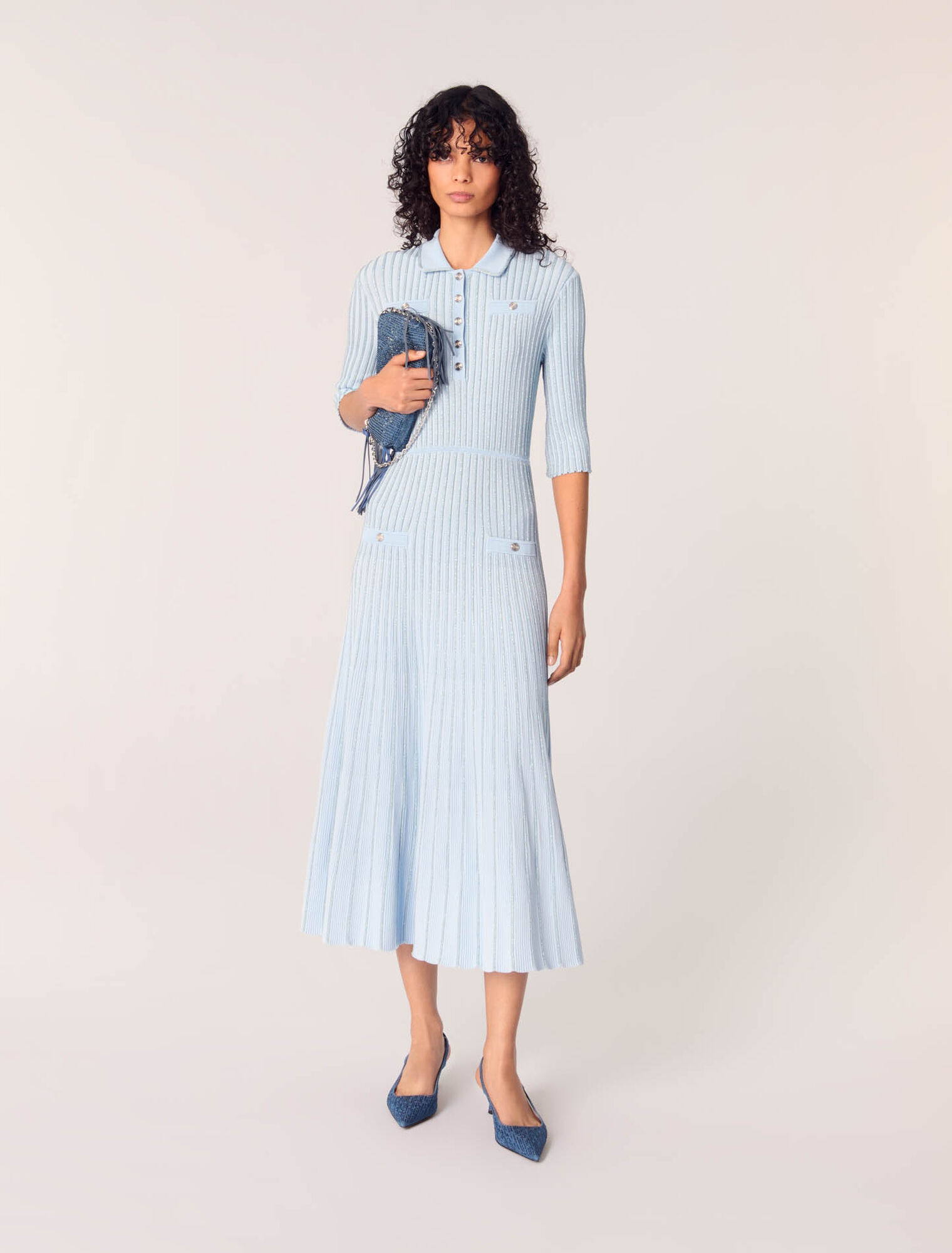 Rib knit midi dress