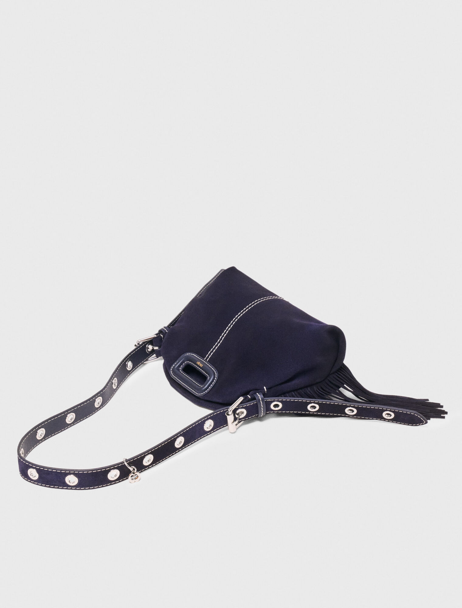 Topstitched suede mini Miss M bag