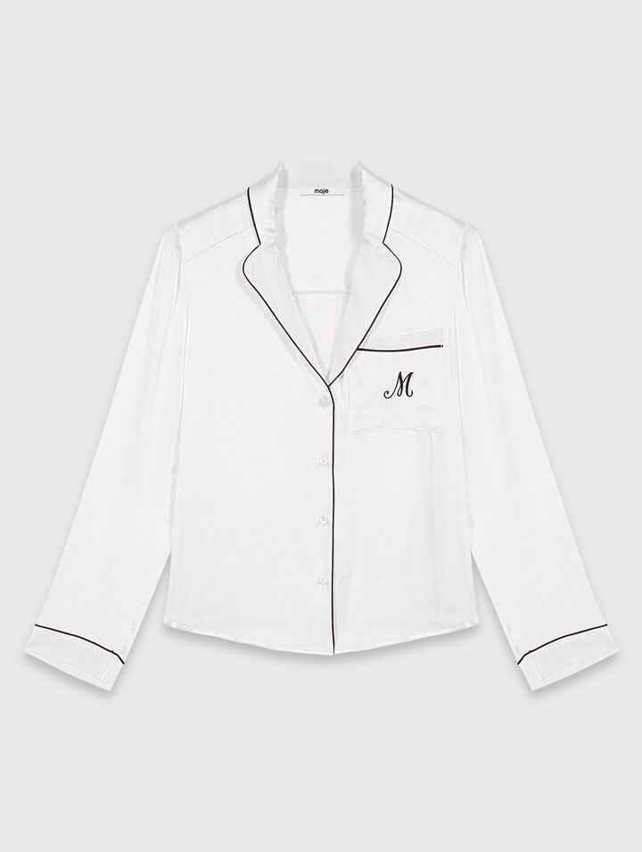 Embroidered silk shirt