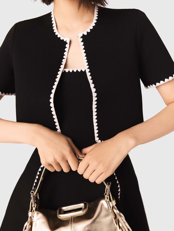 Topstitched cropped cardigan