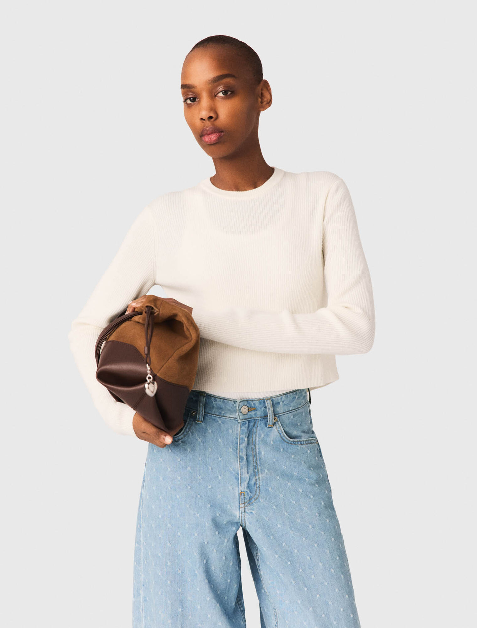 Jumper with jewelled buttons