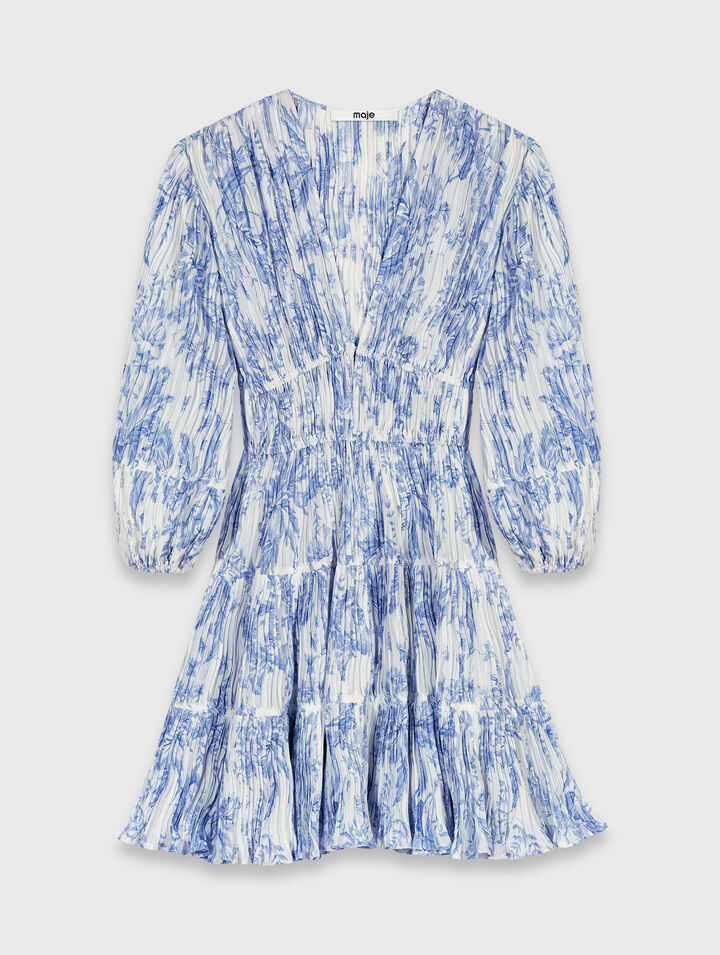 Patterned pleated dress