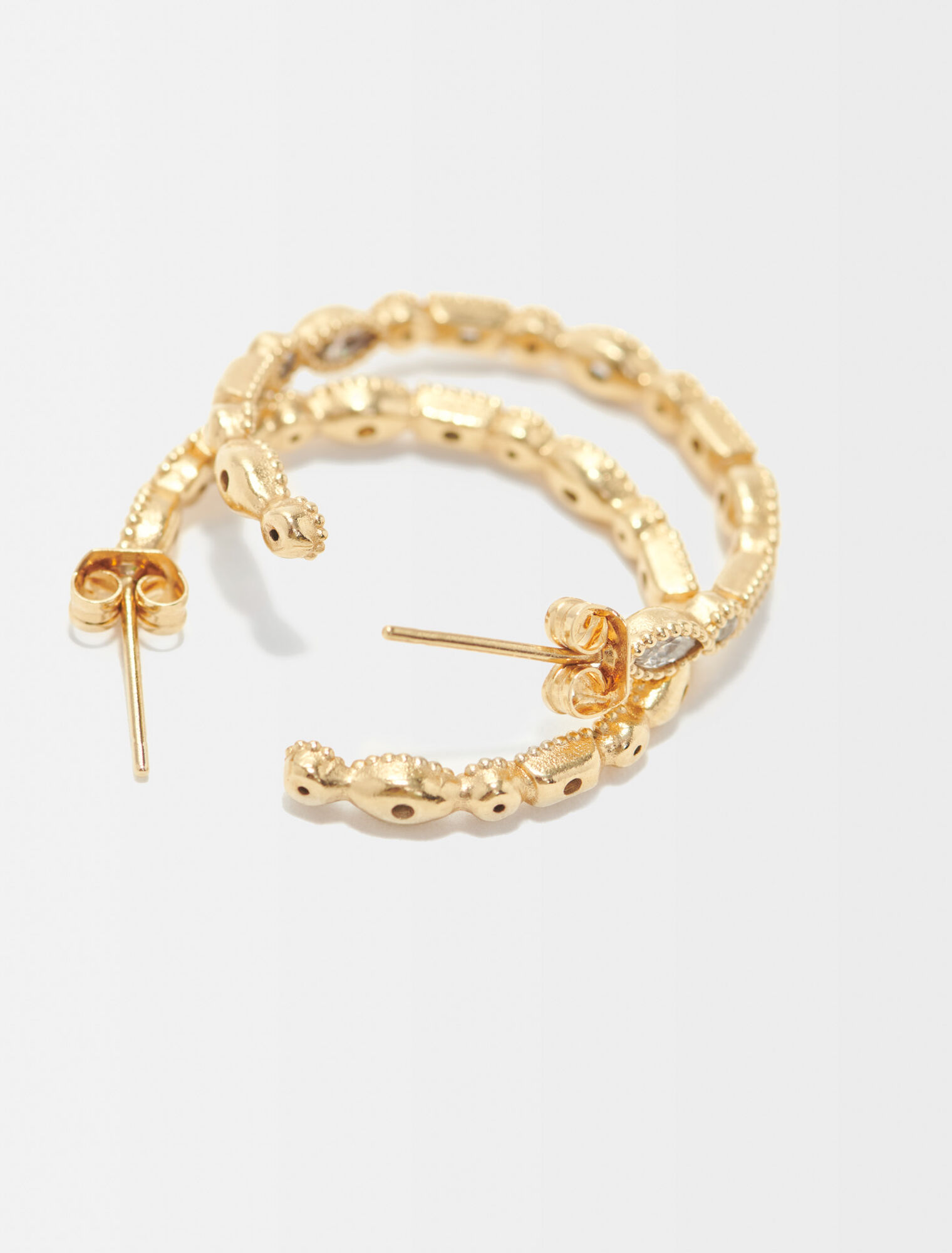Diamanté-embellished large hoop earrings