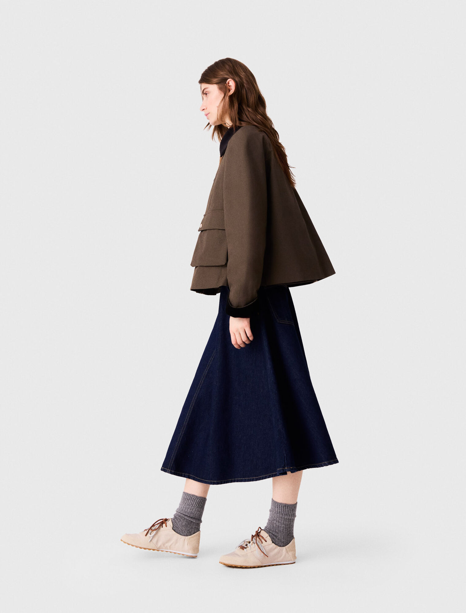 Cotton trapeze jacket