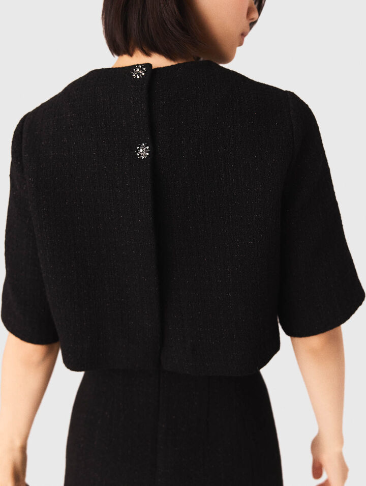 2-in-1 shiny tweed dress