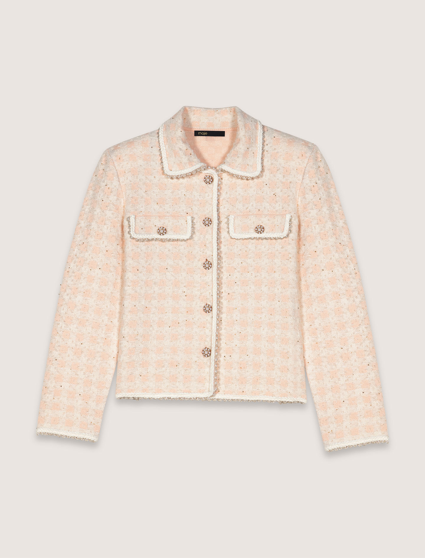 【Modest Mood】MORITZ TWEED JACKET Appliquéd Check Tweed Jacket – Maison-B-More Global Store