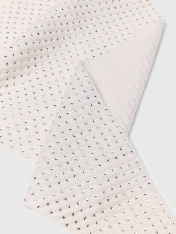 Rhinestone wool triangle scarf