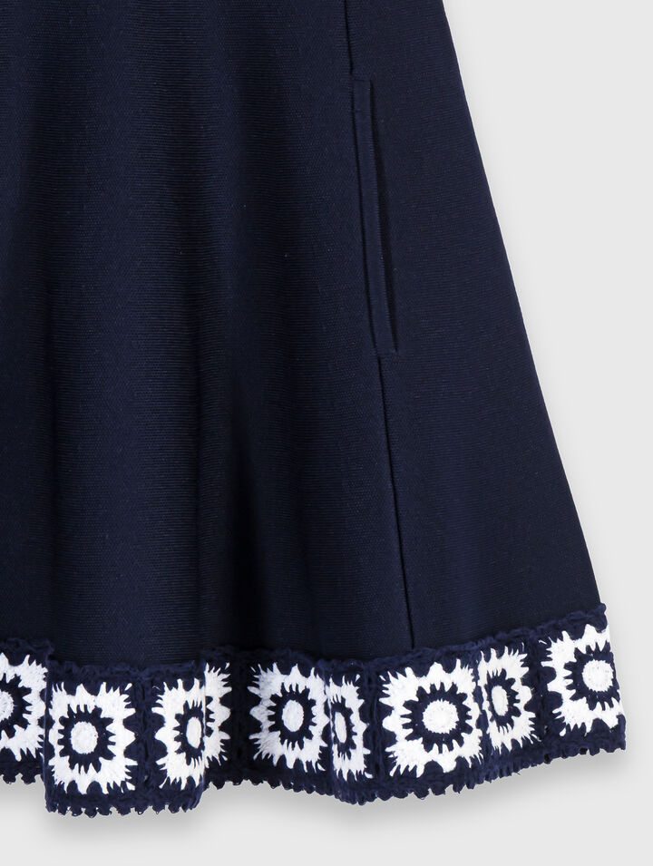 Dress with crochet panels