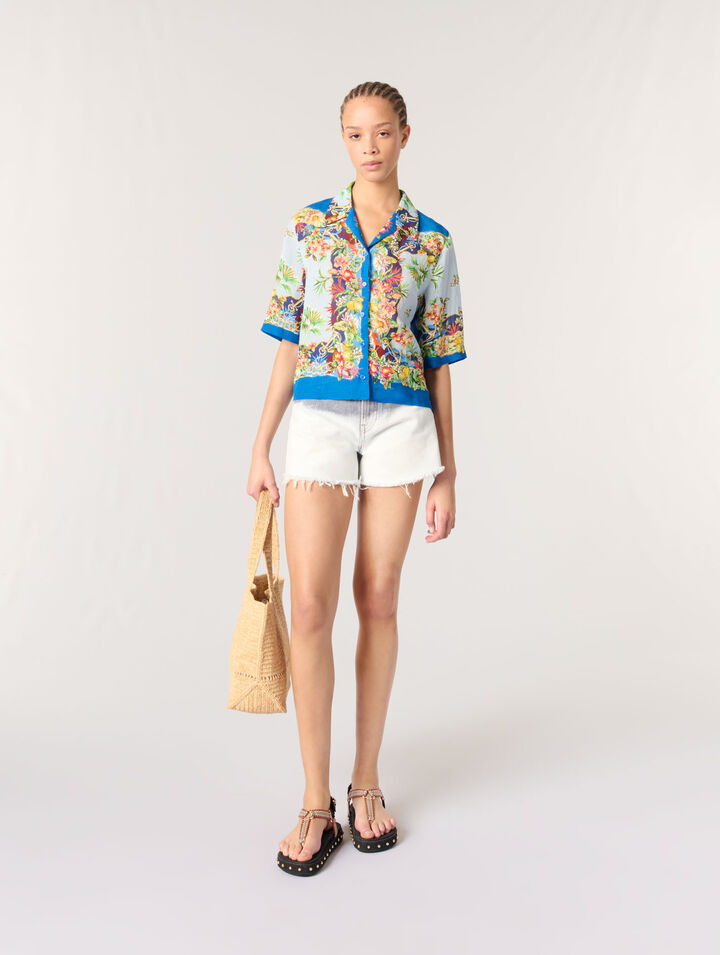 Patterned cropped shirt