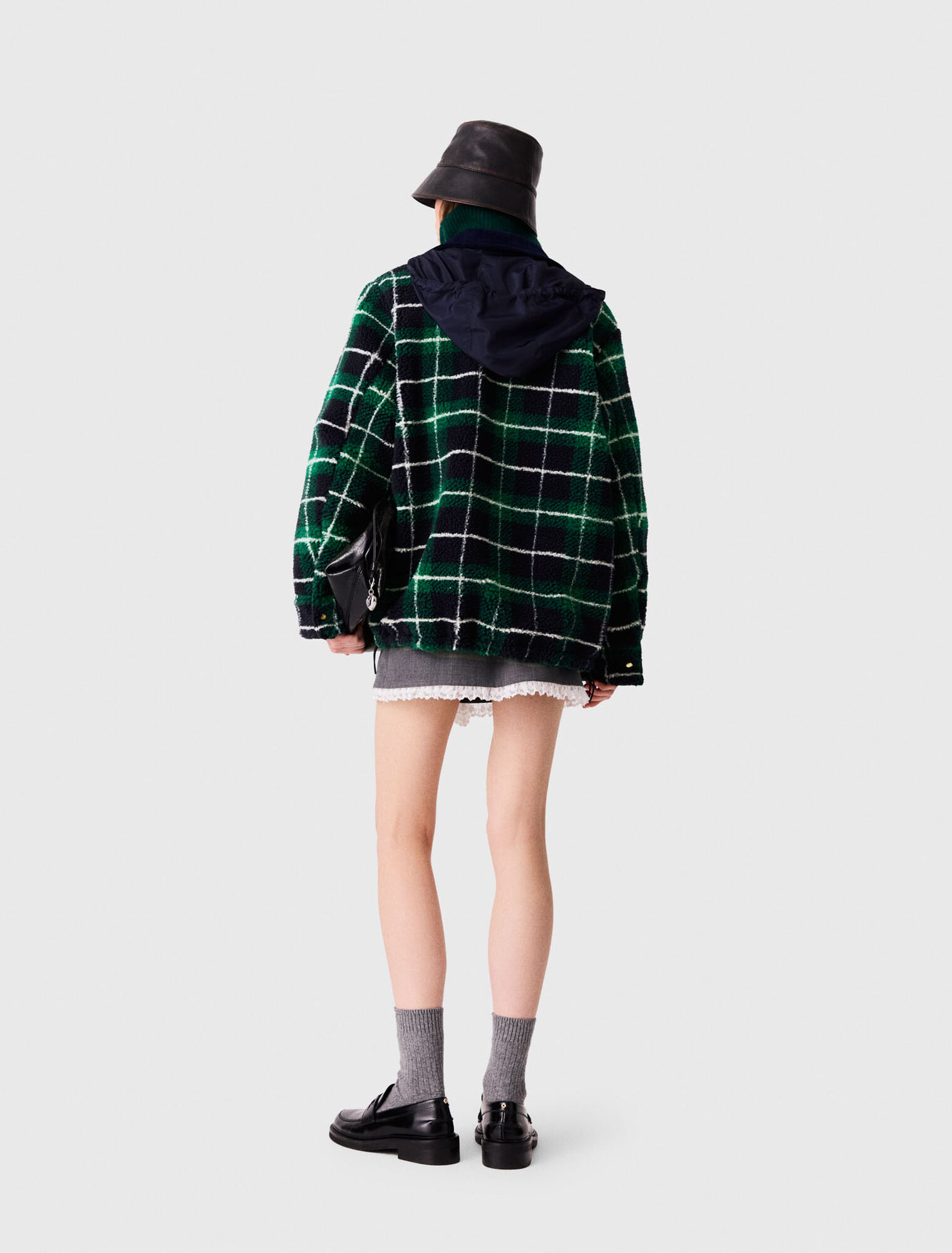 Reversible curly parka