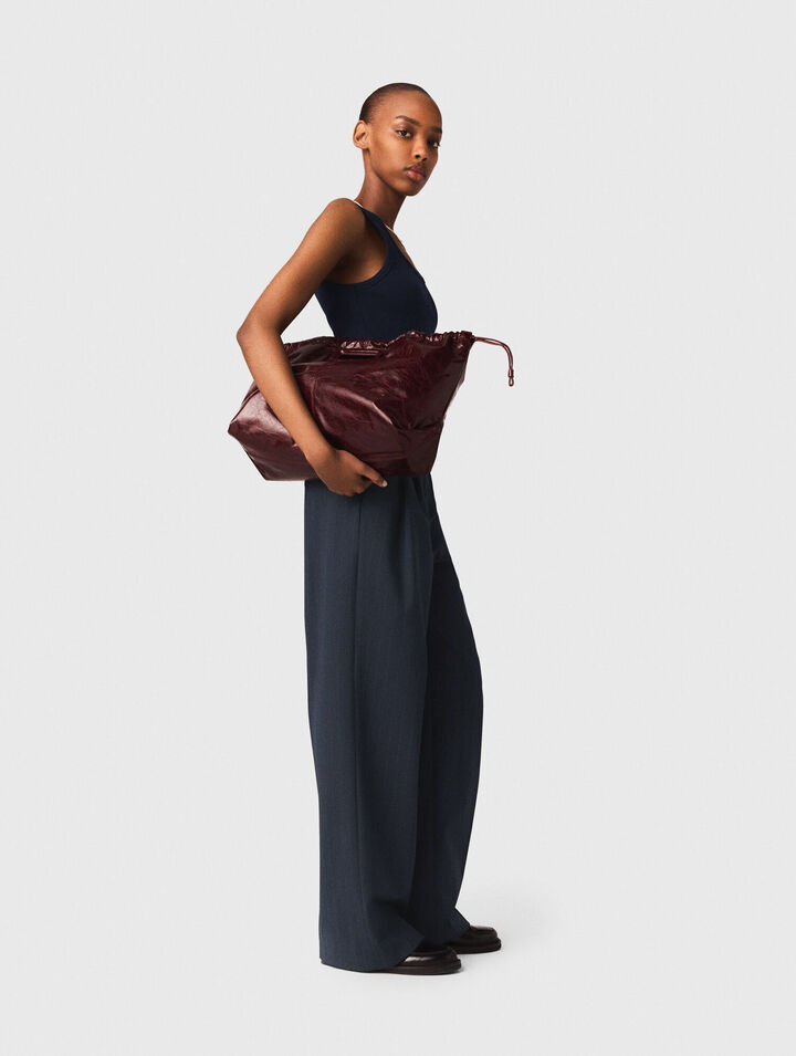 Crackled leather M Tote bag