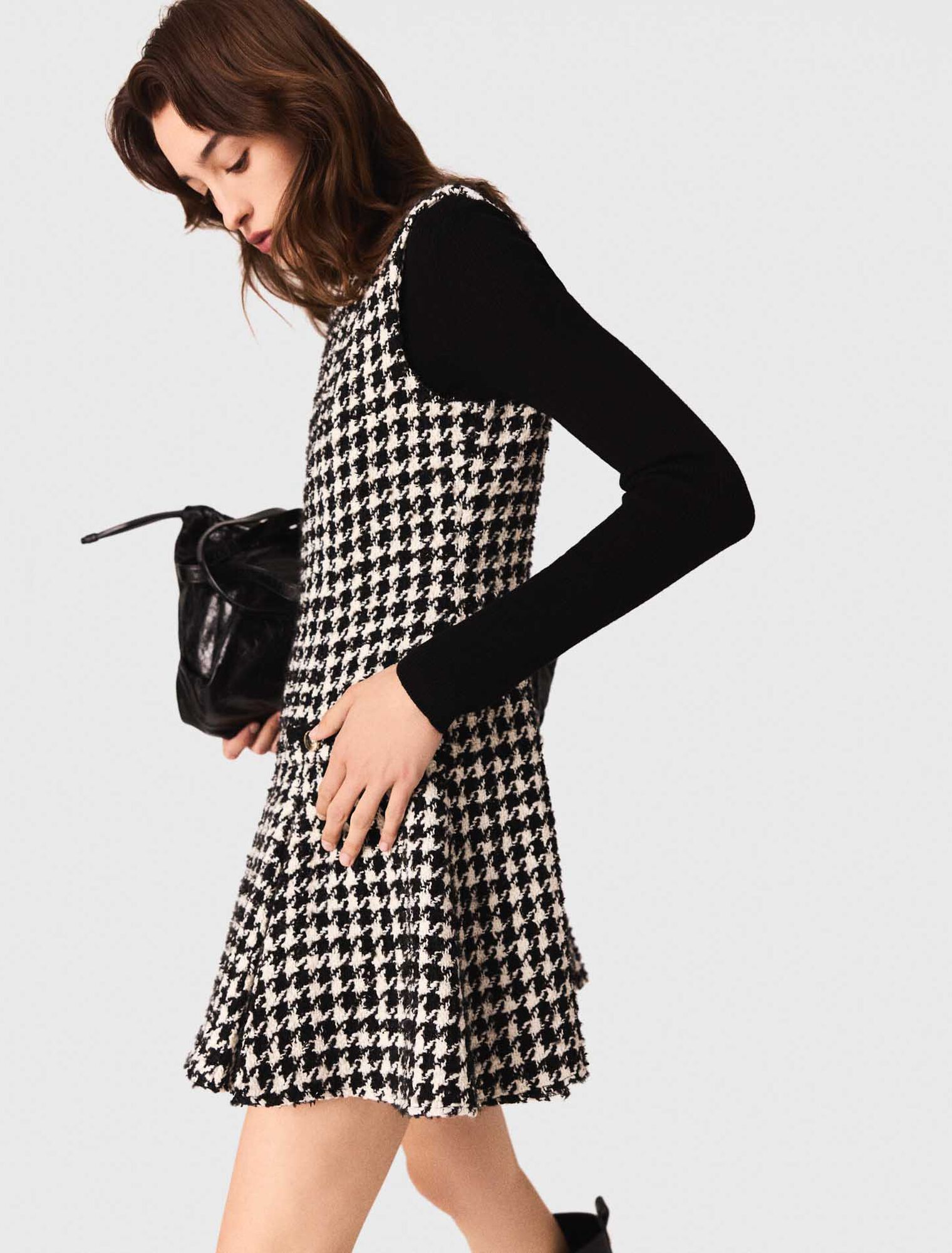 Flared tweed dress