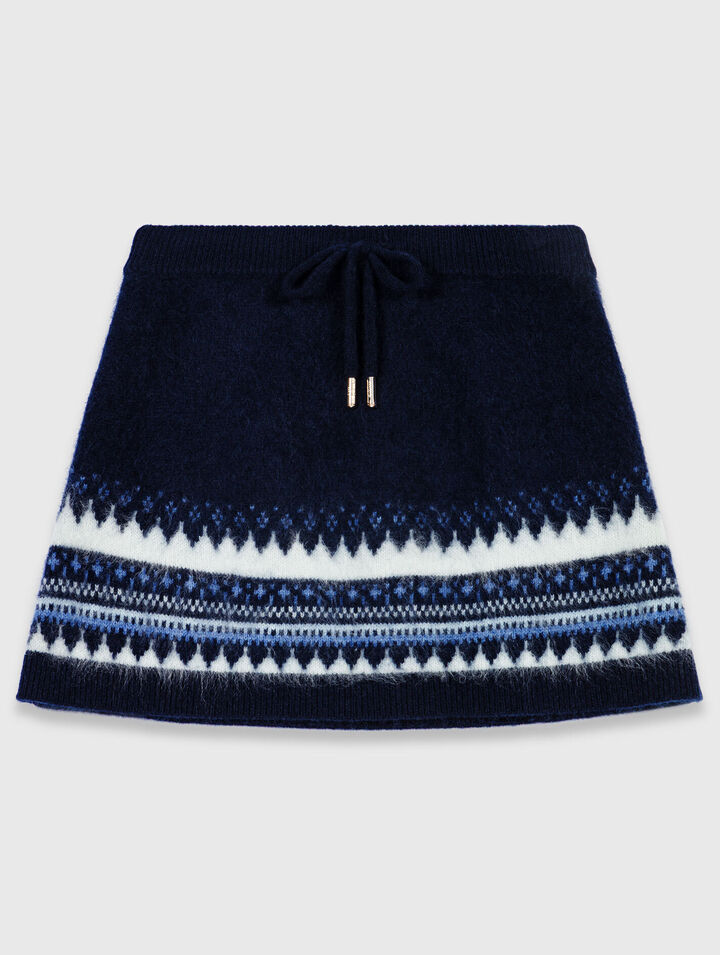 Short jacquard knit skirt