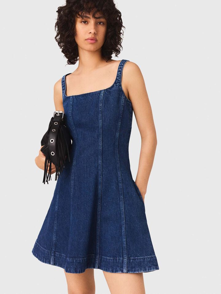 Short denim babydoll dress