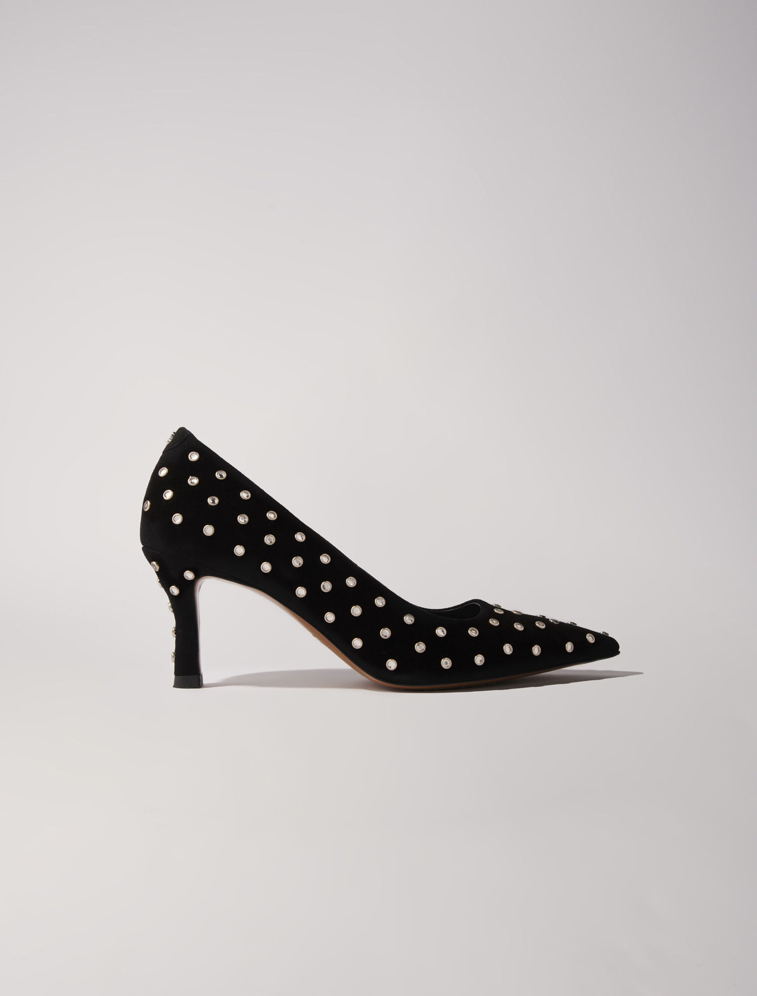 Rhinestone pumps with pointed toes