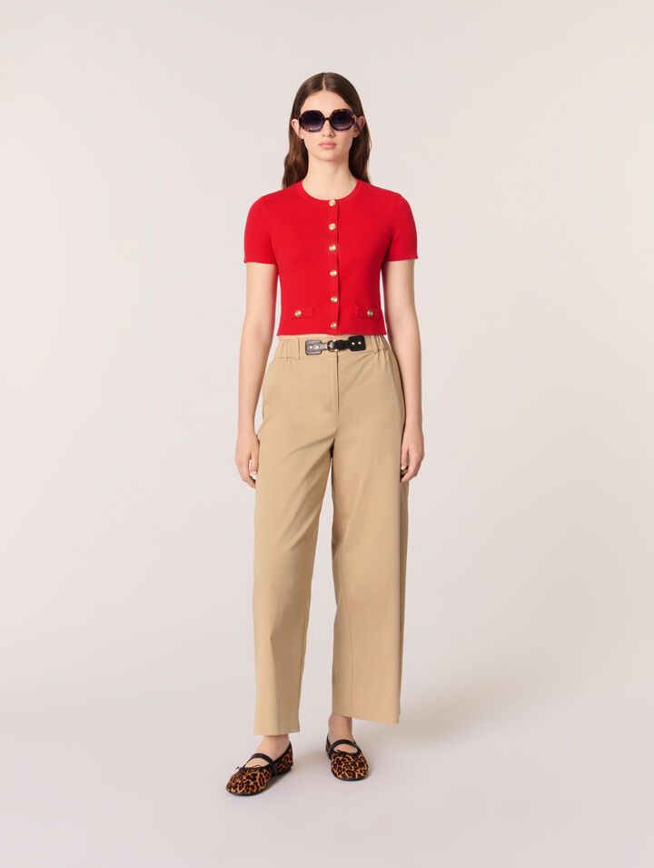 Cropped cardigan with gold buttons 
